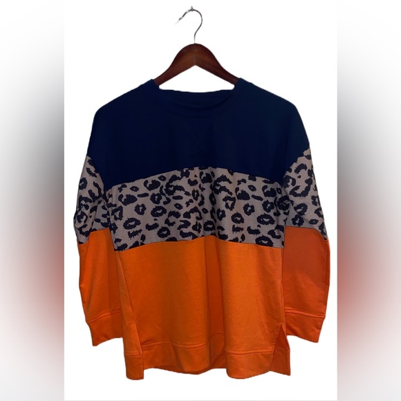 CHEETAH PATTERN MULTI COLOR LONG SLEEVE TOP - Picture 1 of 3